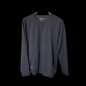 BYLT Premium Basics Drop Cut LS Lux Long Sleeve Shirt Black Mens Large NWT
